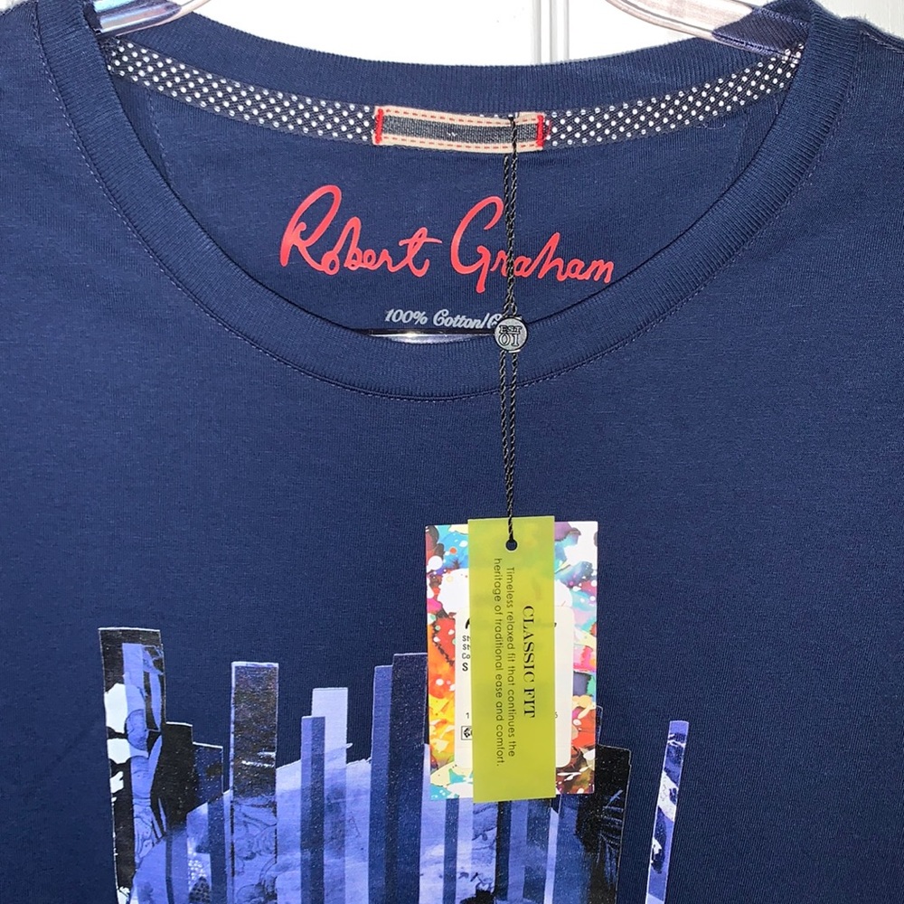 Robert Graham skull navy blue tee shirt BEYER - Picture 2 of 5